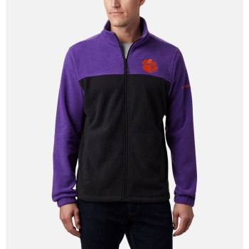 Columbia Collegiate Flanker III Fleece - Clemson, Chamarras Morados Negros Para Hombre | 985640-CLT